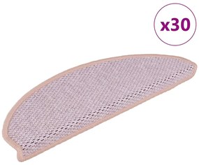 vidaXL Covorașe scară autoadezive aspect sisal 30 buc 65x21x4 cm roz