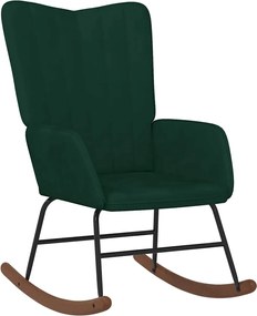 vidaXL Scaun balansoar, verde închis, catifea
