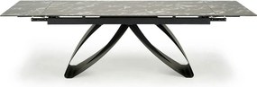 Masa extensibila HILARIO, negru, piatra sinterizata/metal, 180/260x90x