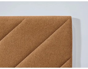 Pat matrimonial portocaliu tapițat cu somieră 140x190 cm Romane – Bobochic Paris