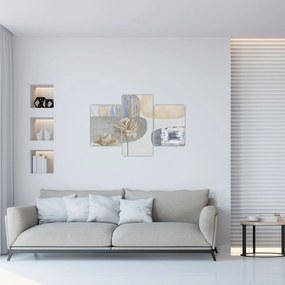 Tablou - Pictură flori și texturi (90x60 cm)