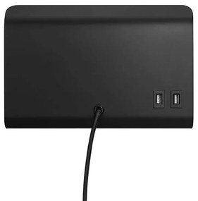 Aplica de perete, mufa USB, design modern ROOMI negru 2112551003 NL