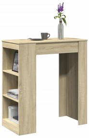 854384 vidaXL Masă de bar cu rafturi, stejar sonoma, 95x47x103,5 cm, lemn