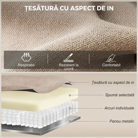 HOMCOM Fotoliu Rabatabil Manual cu Pernă Groasă, Suport pentru Picioare, 85x93x105cm, Bej | Aosom Romania