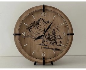 Li-Go 23697/DUB/BAT2 - Ceas LED reglabil cu senzor, LED/1xAA, diametru 32 cm, stejar