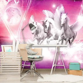 Fototapet - Pegas pe fundal roz (152,5x104 cm), în 8 de alte dimensiuni noi