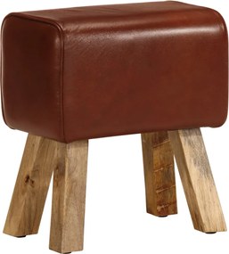 vidaXL Bancă Bok gimnastică maro 38 cm piele naturală/lemn masiv mango