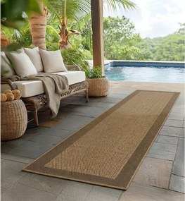 Covor tip traversă pentru interior și exterior maro 80x250 cm Timber 1402 – Ayyildiz Carpets