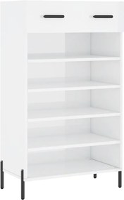 vidaXL Pantofar, alb extralucios, 60x35x105 cm, lemn prelucrat