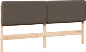 vidaXL Tăblie tapițată Maro și taupe 200 cm Lemn de pin masiv