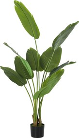 HOMCOM Plantă Artificială de 160 cm cu 10 Frunze din PEVA Verde cu Ghiveci, Ø16.5x13.5 cm | Aosom Romania