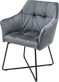 Set de 2 scaune elegante cu cotiere confortabile Loft, gri argintiu