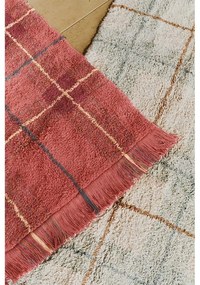 Covor roșu lavabil, țesut manual din bumbac 140x190 cm Tartan Vintage Red – Lorena Canals