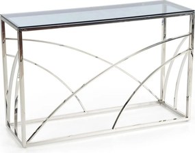 Consola KN5, negru fumuriu/crom, sticla securizata/otel, 120x40x78 cm