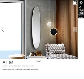 Oglinda decorativa ovala 136x36cm, Aries black
