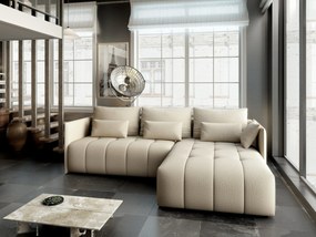 Colțar extensibil dumonde cu ladă de depozitare si sezut confortabil din spuma high-density, Malta Enjoy Camel II 235x185 cm