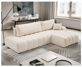 Colțar extensibil DESIO, cu spațiu de depozitare, pe partea dreaptă, bej