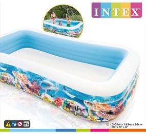Intex Piscina Center Family Pool, 305x183x56 cm, design marin
