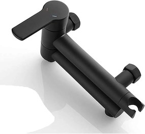 Baterie cu Pară și Furtun Negru – Design modern și elegant pentru un duș confortabil și rafinat.