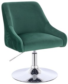 HR920N Scaun Verde din Catifea cu Bază Cromata