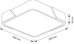 Plafonieră LED PILANA Brilagi LED/24W/230V stejar/negru 32x32 cm
