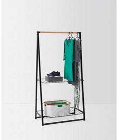 Suport multifuncțional pentru haine Brabantia Linn 1008930, 2 rafturi, Otel, Negru