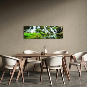 Tablou - cascade cu plante (cu ceas) (90x30 cm)