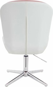 HR690CROSS Scaun Velvet&amp;soft Piele Pu Roz Pudră/Alb Bază Cromata