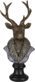 Figurină decorativă vintage cerb din polirasină, 10x9xH23 cm