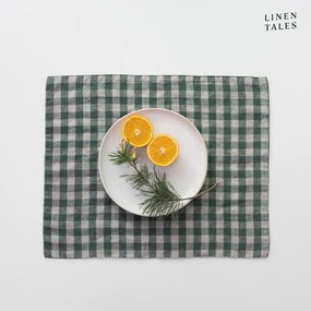 Suport pentru farfurii din in 35x45 cm Forest Green Gingham – Linen Tales