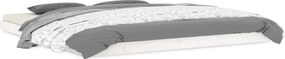vidaXL Cadru de pat Super King, alb, 180x200 cm, lemn masiv de pin