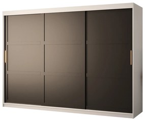 Dulap de haine Riven 1 250 (alb mat + negru mat). 1064162