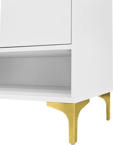 Dulap pentru pantofi cu iluminare LED, dulap de hol cu sertare și rafturi, 80x35x105 cm, Alb