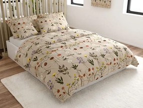 Lenjerie de pat creponata HERBAR BLEND bej Dimensiune lenjerie de pat: 70 x 90 cm | 140 x 200 cm