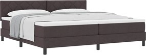 vidaXL Pat cu arcuri cu saltea Maro închis 200 x 200 cm țesătură