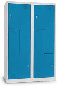 Dulap metalic Z, 120 x 50 x 180 cm, blocare, albastru - ral 5012