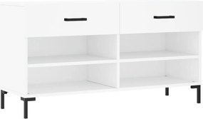 vidaXL Bancă de pantofi, alb, 102x35x55 cm, lemn prelucrat