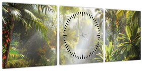 Tablou - Pădure tropicală (cu ceas) (90x30 cm)