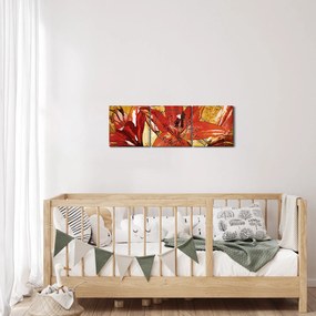 Tablou cu flori de crini (cu ceas) (90x30 cm)