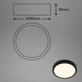 Plafonieră LED Briloner 3703-015 RUNA LED/24W/230V 3000K d. 38 cm negru