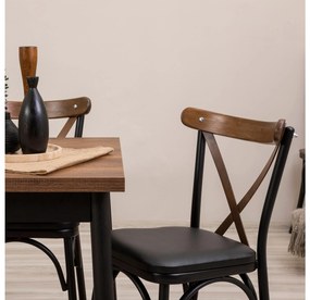 Set mobilier sufragerie Duvasa 9 (negru) (pentru 4 persoane). 1093809