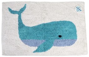 Covoraș de baie alb/albastru 52,5x83 cm Whale – Rex London