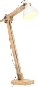 vidaXL Lampă de podea, alb, lemn masiv de mango, E27