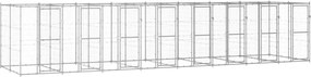 vidaXL Padoc pentru câini de exterior, 19,36 m², oțel galvanizat