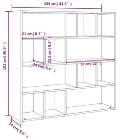 Biblioteca Separator camera, stejar sonoma, 105x24x102 cm Stejar sonoma, 1