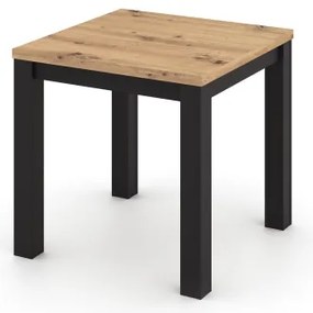 Masă de dining extensibilă ZARO, stejar artisan/negru