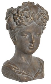 Ghiveci Face Woman din ciment auriu 21x35 cm