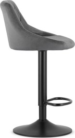 OFERTA Scaun de bar gri VELVET KAST cu picior negru calitatea II