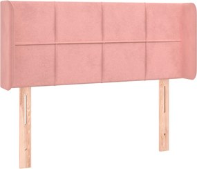 vidaXL Tăblie de pat cu aripioare roz 93x16x78/88 cm catifea