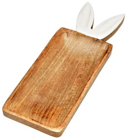 Tava decorativa din lemn de mango BUNNY EARS 36x12 cm